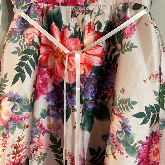 Girls size 16 Rare Edition high/low dress. Blush with floral, NWT satin youth - Picture 6 of 11